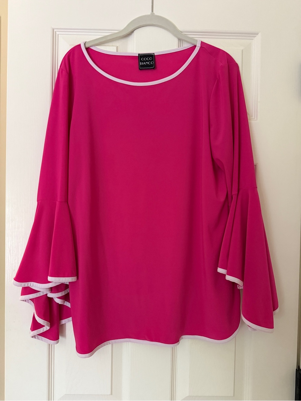 Coco Bianco Pink Bell Sleeve Top